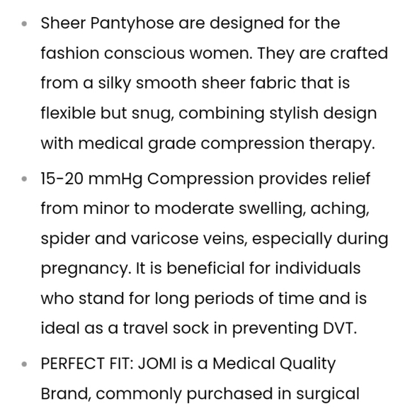 Womens- Jomi light compression pantyhose 15-20mmHg,NEW pair..Natural..sz XL - Picture 8 of 9